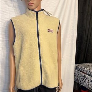 NWT Martha’s Vineyard Men's Beige Fleece Vest